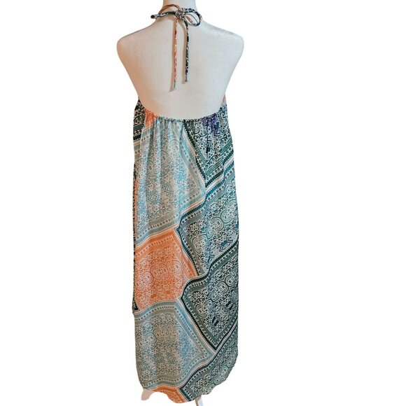 Anthropologie Split Halter Swim Cover Up Maxi Top With Boho Pattern - Picture 6 of 15